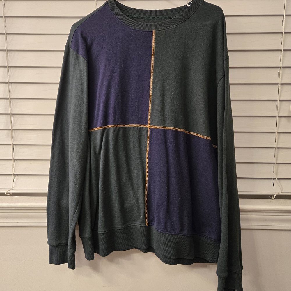 Original Use Men's Crewneck Sweater - Dark Green and Purple